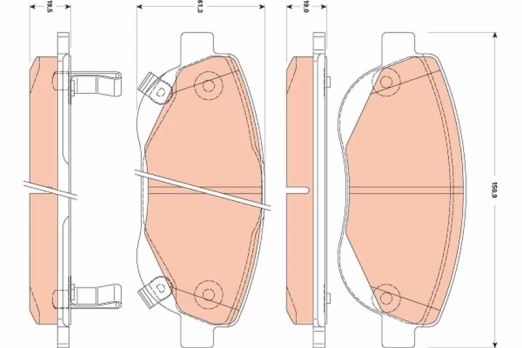 TRW GDB3511 Brake pad set