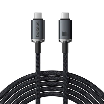 Baseus Crystal Shine Series Data Cable USB-C - USB-C 100W 1,5m Juodas