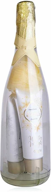 Accentra Bath set WINTER MAGIC in reusable gift box (champagne bottle)