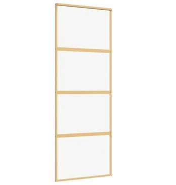 Stumdomos stiklinės durys - 76x205 cm, auksinės
