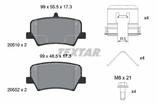 TEXTAR 2051001 Brake pad set