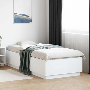 Lova Lovos rėmas Balta 80 x 200 cm Apdirbta mediena