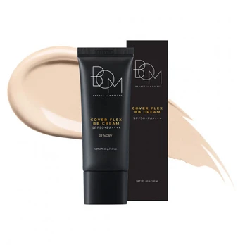 BOM Cover Flex BB Cream SPF50+PA++++ BB kremas, 02 Ivory