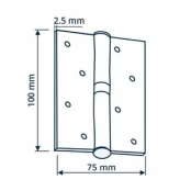 Lankstas durims Haushalt, 7.5 cm, 0.25 cm, pilka, 2 vnt. kaina