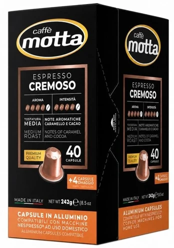 CaffeMotta Kavos kapsulės Caffe Motta Espresso Cremoso MT73016, 40 + 4 vnt.