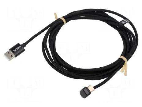 Cable | USB 2.0 | USB A plug,USB C angled plug | 3m | black | 480Mbps