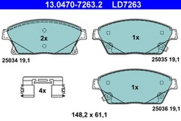 ATE 13.0470-7263.2 Brake pad set
