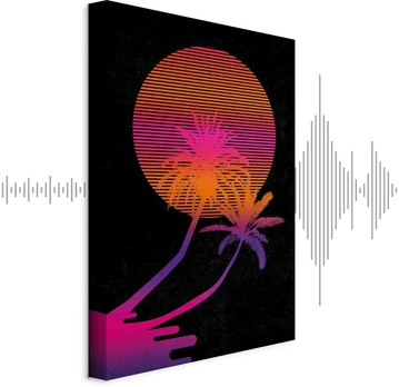 Artgeist Paveikslas - Palm at Sunrise (1 Part) Vertical
