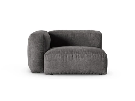 Velvet Modul Left, "Martina", 1 Seat, 120x120x75, Grey