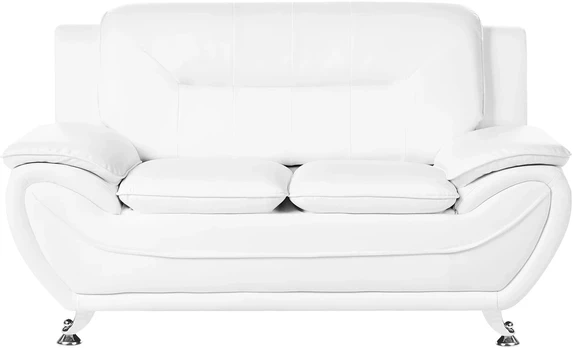Beliani Dvivietė sofa LEIRA, eko oda, balta