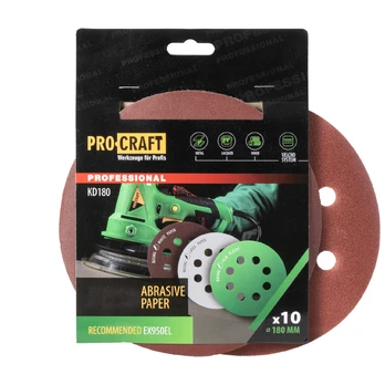 Šlifavimo popierius (10 vnt.) „ProCraft KD180.180”