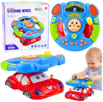 Lean Toys Educational Interactive Musical Steering Wheel Simulator with Projektorius