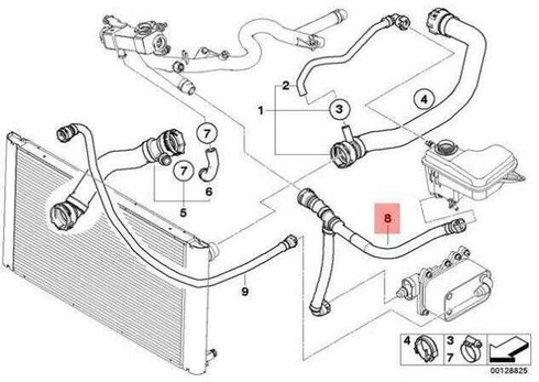 Bmw Radiatorio Aušinimo Šlaunelis E60 E61 E63 E64 Originalus 17127787456