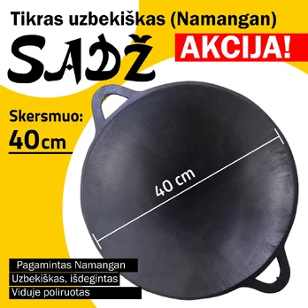 Užbekiška šlifuota keptuvė (Sadž) 40cm