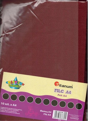 A4 formato šokoladinis veltinis 10 vnt - Titanum