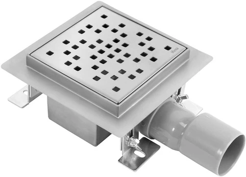 Dušo latakas REA Dots, Brushed Steel, 12x12 cm