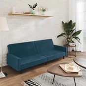 Dvivietė sofa-lova, mėlynos spalvos, aksomas kaina