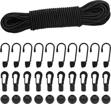 Elastinis lynas 4 mm x 15 m su kabliais ir rutuliukais