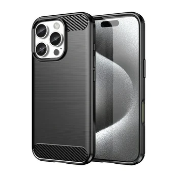Apple iPhone 16 Pro Max 6.9" TPU dėklas Carbon Fiber, juodas