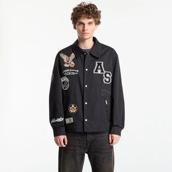 AllSaints Soundman Coach Jacket Black - Dydis L (M031OE Black Striukės)