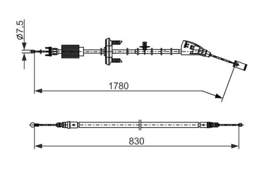 Trosas, stovėjimo stabdys BOSCH 1 987 482 797