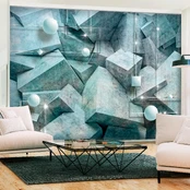 Artgeist Fototapetas - Concrete Cubes (Green) kaina