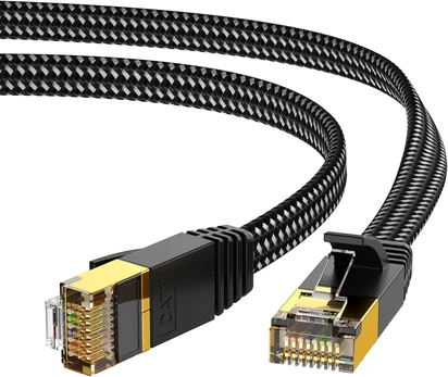 Cat 7 Ethernet kabelis 1m, plokščias, pintas, 10gbps