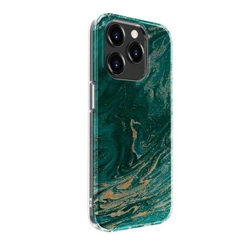 „Evelatus iPhone 15 Pro PC“ pritaikytas spausdinimo dizainas Marble Apple Turquoise