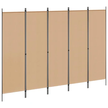 5-Panelis kambario skydas Smėlio 250 x 180 cm Audinys