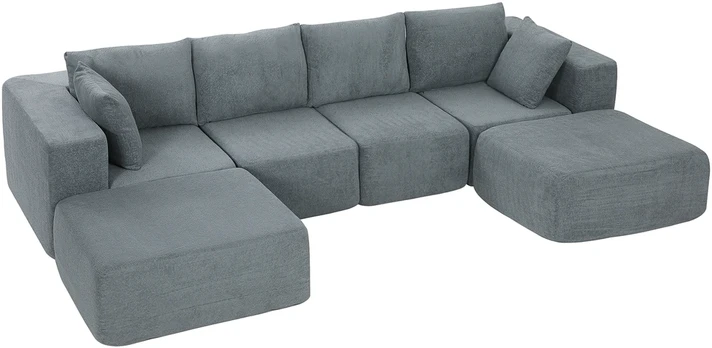 Kampinė sofa tamsiai pilka