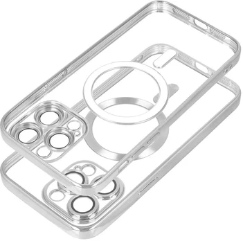 ELECTRO MAG COVER case compatible with MagSafe for IPHONE 11 sidabrinis