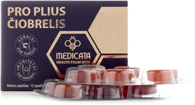 PRO PLIUS ČIOBRELIS, pastilės su propoliu