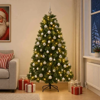 Dirbtinė kalėdinė eglutė su žaisliuku 210 cm 300 LED