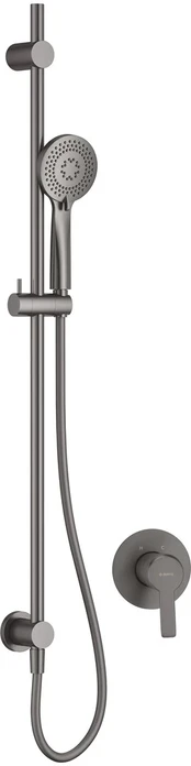 Concealed shower set with rail