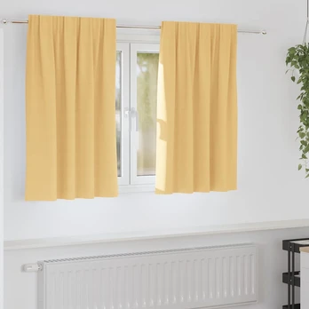 Užuolaidos 2 pcs Smėlio 140 x 140 cm Poliesteris