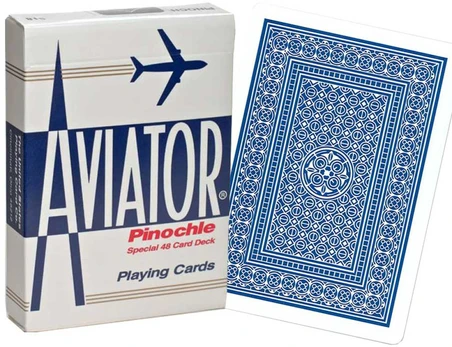 Aviator Pinochle Standard pokerio kortos (Mėlynos)