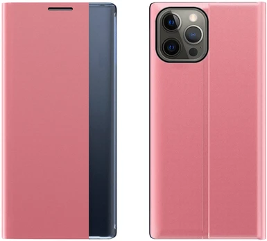 Hurtel Sleep Case dėklas iPhone 13 Pro Max – rožinis, su langeliu