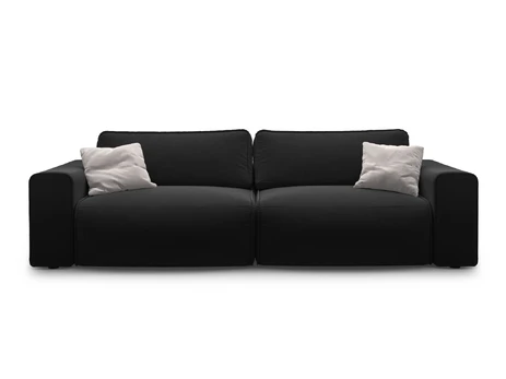 Velvet Sofa With Bed Function And Box, "Victor", 3 Seats, 246x100x83, Black