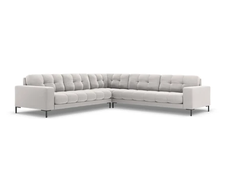 Velvet u formos kampinė sofa, Mamaia, 6 vietų, 256x256x75, sidabrinė