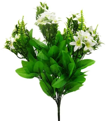 Dirbtinė jazminų puokštė, 50 cm - Balta