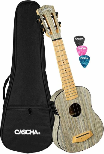 Elektro-akustinė Soprano ukulelė Cascha Bamboo Graphite HH 2315E