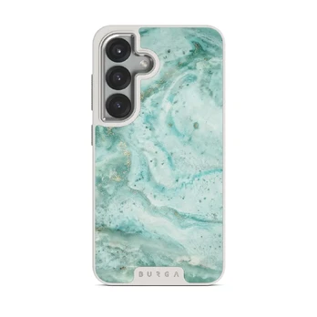 Uluwatu Waves - Teal Samsung Galaxy S25 Plus Case, Elite Light (Magnetic) / Silver