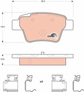 TRW GDB1678 Brake pad set kaina