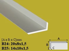 Profilis Effector, kampinis | B24 aliuminis 20x8 mm 200 cm