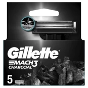 Ašmenys Gillette Mach3 Charcoal, 5 vnt kaina