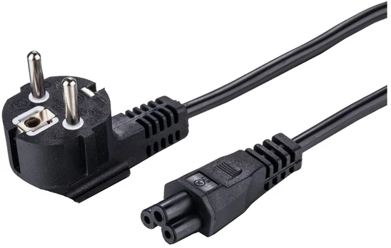 LinkIT Maitinimo laidas CEE 7/7 - C5, juodas, 3 m, PVC, kampuotas CEE 7/7,