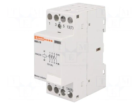 Contactor: 4-pole installation | NO x4 | 24VAC | 24VDC | 25A | DIN | CN25