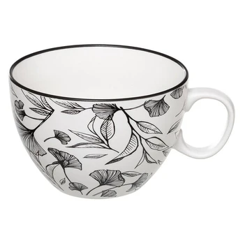 Puodelis Jumbo, baltos gėlės, 45 ml