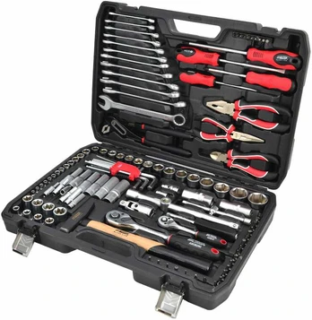 AW-Tools AWTOOLS Rinkinys KLUCZY 122el 1/2" / 1/4" Juodas LINE