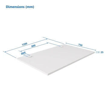 Up Up Stalviršis M Baltas, 1200x750x25mm (LMDP) | W-57021PT